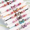 Pulsera tejida a mano con mariposa de dibujos animados linda color nuevo transfronteriza con goteo de aceite para amantes en stock al por mayor