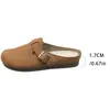 Zapatos estilo Birkenstock con hebilla retro transfronteriza, zapatos planos casuales de moda para mujer, zapatos sin cordones que aumentan la altura, zapatos de vestir individuales cómodos para mujer