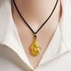 Banhado a ouro banhado a ouro Cabeça de Buda Bola Colar de corrente Pull-ajustável Preto trançado Corda Colar Buda Pingente Acessórios femininos