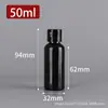 Garrafa Flip-Top Preta 20-200ml PET Tampa Borboleta Plástico Loção Líquida Squeeze Frasco Cosmético Frasco Vazio