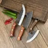 Cuchillo de Carnicero Forjado a Martillo Hecho a Medida de Fábrica, Cuchillo Afilado para Cortar Verduras, Filetear Carne y Desviscerar Pescados, Cerdos y Ovejas