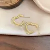 Pendientes de Aguja de Plata Estilo Coreano Personalizados de Doble Capa Estrella Corazón, Pendientes de Lujo Ligero de Gama Alta, Accesorios para Orejas Elegantes y de Moda de Nicho para Mujeres