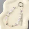 Ins Nuevo Colgante de Llavero con Lentejuelas y Lazo de Perlas para Funda de Teléfono Móvil Accesorios de Correa de Muñeca para Lanyard de Teléfono Móvil