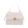 Bolsa Feminina Elegante e Simples 2026 Novo Modelo Bolsa de Ombro com Fivela de Cadeado, Bolsa Transversal Única de Nicho