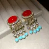 Pendientes de Flor con Tachuelas de Diamante de Aguja Plateada, Estilo Vintage Retro, Pendientes de Lujo Ligero de Gama Alta para Mujer