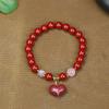 Pulsera de cuentas hechas a mano de cinabrio natural pulsera de perla de amor arena dorada púrpura tiembla suministro en vivo al por mayor