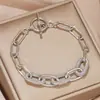 Pulsera Ovalada con Incrustaciones de Diamantes Transfronteriza Europea y Americana, Sencilla, de Moda y Personalizada, Joyería Versátil para el Día a Día, Joyería Exquisita Esencial