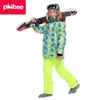 Traje de Esquí Phibee Phoebe Elefante Transfronterizo para Niños Dos Piezas Niños Grandes Doble Tabla Impermeable y Cortavientos Engrosado
