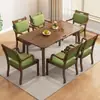 Procesamiento y Personalización de Mesa y Sillas de Comedor de Madera Maciza para Residencias de Ancianos Combinación Moderna Simple de Mesa y Sillas Muebles para Personas Mayores