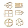 Nuevo Estilo Puerta y Ventana de Madera de Paulownia Calada Decoraciones DIY Casa Pastoral Decoraciones en Miniatura Adornos de Escena Navideña