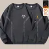 Sudadera de otoño e invierno para hombre, corte holgado, forro polar, engrosada, sin capucha, cuello redondo, manga larga, talla grande, moderna y versátil
