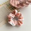Anillo para el cabello de intestino grueso francés para niña BM, diseño floral a cuadros, estilo retro, combina con todo, bonito, con cuerda para el cabello roja, accesorios para el cabello