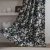 Cortinas Yimanqiyun en Jacquard de Flor Chenilla Verde Oscuro Cortinas Semi-Opacas Recortadas Engrosadas Cocina Sala de Estar