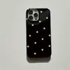 Funda para Teléfono Móvil Estilo Coreano Simple Ins de Puntos Negros y Blancos para iPhone18Pro Adecuada para Apple 17Pro Funda Suave 16Pro