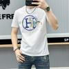 2024 Novo Cavalo Crewneck Masculino Hot Drilling T-shirt de manga curta Moda All-match Moda Masculino Top Meia manga Summer Slim-fit