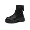 Botines de Plataforma para Mujer 2026 Nuevo Estilo Suela Suave Estilo Británico Botas Adelgazantes Piel Suave Botas Individuales Otoño Invierno Personas Bajas Botas Martin