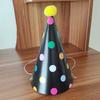 Chapéu de Aniversário Infantil Bolinhas Xadrez Pom Chapéu de Festa Bebê Decoração de Festa de Aniversário Chapéu de Aniversário Atacado