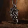 Collar Colgante de Ángel para Hombres y Mujeres, Moda Vintage Belleza Chica Mecánica Calavera Pareja Cadena Versátil para Suéter Diseño Original