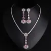 Joyería de Alta Gama Lujo Ligero Colgante Avanzado de Zircón Conjunto de Collar y Pendientes Novia Vestido de Boda Lujo Temperamento Accesorios para Vestido de Noche
