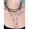 Collar Gargantilla Corazón Rojo Oscuro de Halloween Estilo Punk Gótico Retro Sexy Encaje Exagerado
