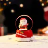 Nuevo producto transfronterizo: Bola de cristal con gorro de Santa, mini bola de agua colorida brillante, pieza decorativa creativa, adorno de luz ambiental