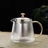 Vidrio de borosilicato rayas verticales filtro de acero inoxidable tetera cafetera eléctrica estufa de cerámica hervidor de agua filtro separación de té