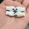 Pulsera Linda de Cuentas de Cerámica Galvanizada con Forma de Pez Agujero Recto Doble Cara Material para Manualidades Cuentas Sueltas de Pez Pequeño Accesorios para Cadena de Teléfono Móvil Cuentas de Porcelana