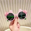Novo Estilo Óculos de Sol para Bebê Gatinho com Laço Óculos Anti-UV Desenho Animado Fofo Óculos de Sol Infantil Gatinho