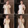 Vestido de Dama de Honor Champagne 2025 Nuevo Boda Petite Grupo Hermana Vestido de Graduación Estudiantil Falda Femenino Otoño Estilo Largo