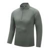 2025 Nuevo Verano Seda de Hielo Secado Rápido Casual Deportivo Manga Larga Media Cremallera Camiseta para Hombre Protección Solar Ropa de Entrenamiento Dos Abierto
