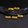 Plata de Ley S925 Chapada con Oro Real de 24 Quilates Forma de Gato Baguette Agujero Recto Accesorio para Joyería Hecha a Mano DIY Pulsera Cuentas Espaciadoras Accesorio