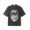 26 Marca Europea y Americana de Tendencia Transfronteriza Colaboración Travis Scott Camiseta de Manga Corta Lavada Vintage Unisex High Street Manga Media