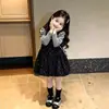 Super Hermoso Conjunto de Otoño para Niñas 2026 Nuevo Estilo Niños Bebé Estilo Coreano Estilo Chica Rica Camiseta Base Chaleco de Lunares Vestido