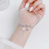Sansheng III Foot Silver 9999 Sterling Pulseira de Prata Mobius Ring Paz e Alegria Bell Pulseira de Prata Tanabata Presente
