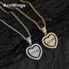 Collar de Amor Europeo y Americano Corazón de Melocotón Lleno de Circonitas Diseño de Nicho Colgante de Corazón Hip Hop Nuevo Collar de Amor Hueco para Mujeres