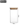 Frasco Sellado de Vidrio de Borosilicato Alto, Contenedor Cuadrado para Almacenamiento de Granos de Café y Cereales, Botella Transparente de Vidrio de Gran Capacidad para Cocina