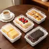 Caja de embalaje rectangular, caja de embalaje sándwich prensada en caliente, caja de sub-embalaje para rollo suizo, caja de frutas transparente, caja para hornear