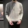 Luz de otoño suéter para hombre maduro ins suéter de manga larga de color contrastante japonés top de fondo de estilo coreano moderno y guapo