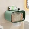 Suporte de Caixa de Lenços de Parede com Prateleira de Armazenamento e Tampa Flip, LZ-2928
