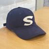 Gorra de béisbol marrón con parche de letra S para mujer, estilo vintage, para trabajo, protección solar, informal, para parejas, gorra con visera para hombre