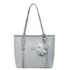 Bolsa Tote Grande Capacidade Cor Color Block Retrô Feminina 2026 Novo Estilo Texturizada Simples Casual para o Dia a Dia Ombro Único de Mão Pequena