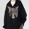 Sudadera con Capucha Europea y Americana Calavera Diablo Esqueleto para Hombre y Mujer Gótica Pareja Harajuku Talla Grande Sudadera con Cierre