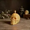 Molde de Silicone com Padrão de Caveira Flamejante 3D para Velas Perfumadas DIY de Halloween, Ornamento, Molde de Resina e Gesso
