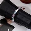 Pulseira Color Gem Bloco Feminino Design de Alto Nível Sense Nicho Neutro Hip-hop Geometria Zircônio Moda Jóias Elegantes