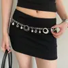 Corrente de Cintura de Metal Vintage Feminina Verão Novo Pingente de Pérola Artificial Decoração com Saia Jeans Cinto Versátil