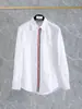 22 anos primavera e verão TB Oxford manga longa carcela fita dupla braçadeira camisa branca camisa de manga curta