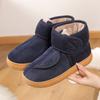 Zapatillas de Algodón Gruesas de Invierno con Talón de Bolsa Calentador de Pies Zapatos Calientes Suela Gruesa Forradas de Felpa Estilo Nuevo Personas de Mediana Edad y Mayores Zapatos de Borrego Zapatos de Algodón para Madre