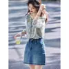 Camisa Top de Verano Holgada Delgada con Cuello en V Chic Hermoso Tono Camisa Floral Francesa de Gasa para Viajes Diarios para Mujer