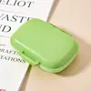 Caja de Pastillas de Trigo Sellada de Doble Capa con 8 Compartimentos Caja de Almacenamiento de Medicamentos Portátil de Paja de Trigo Mini Caja de Pastillas de Plástico Portátil