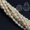 Material de cuentas hecho a mano para manualidades, accesorios de flores, cuentas sueltas, cristal, agujero mediano, cuentas de gota 10x 15 mm 50/tira